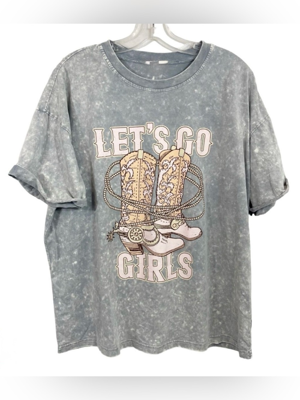 Let's Go Girls Graphic Tee - Washed Gray